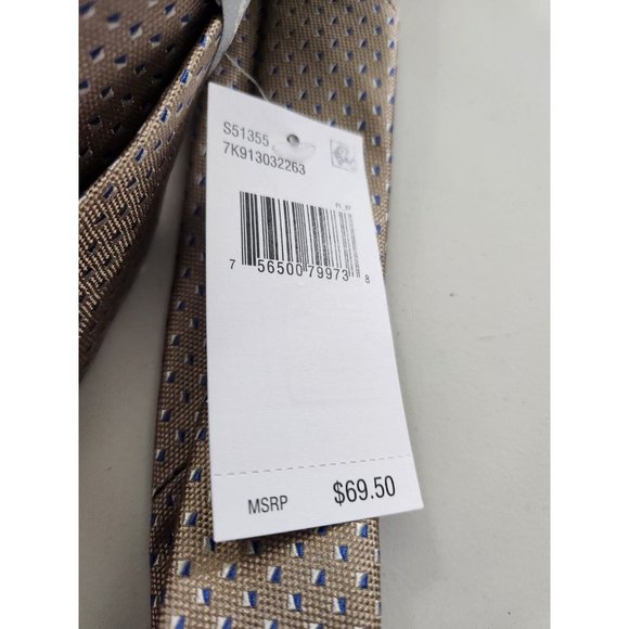 Michael Kors Men’s Classic Pip Neat Tie Taupe - Picture 2 of 2